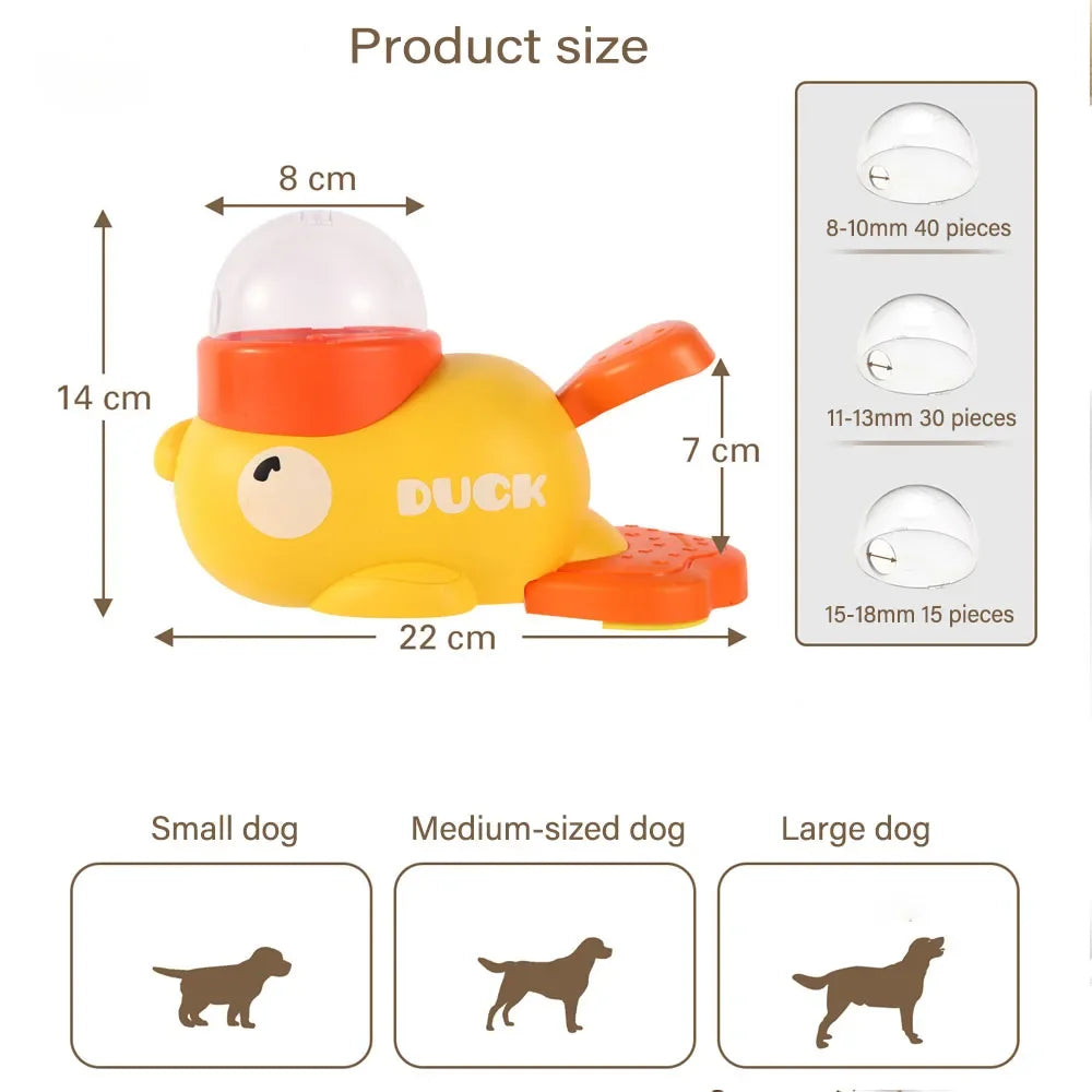 Interactive Dog Toy Durable Plastic Pet Food Feeder Puzzle Game Suitable for Cat Dog Duck Design Dog Snack Distribution Toy Pet
