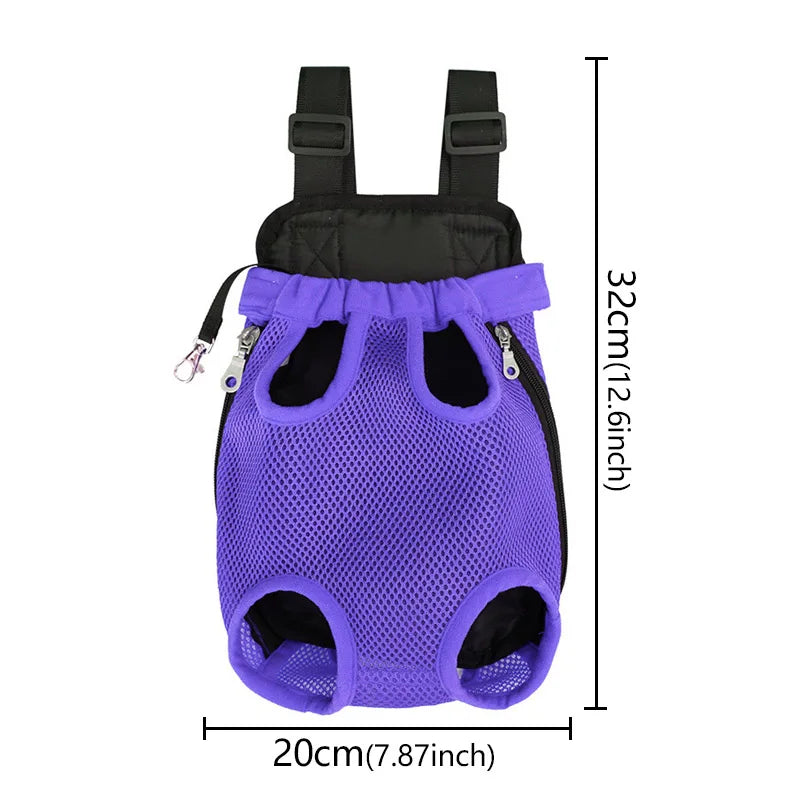 Adjustable Dog Front Carrier Legs Out Dog Breathable Portable Travel Pet Dog Carrier Backpack Mesh Carrier for Dog Cats Outdoor