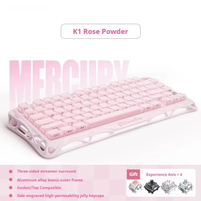 75k1 Pro Gaming Mechanical Keyboard 79-Key Tri-Mode Connection Full-Key Hot-Swappable Aluminum Shell Fps Esports Games Keyboard