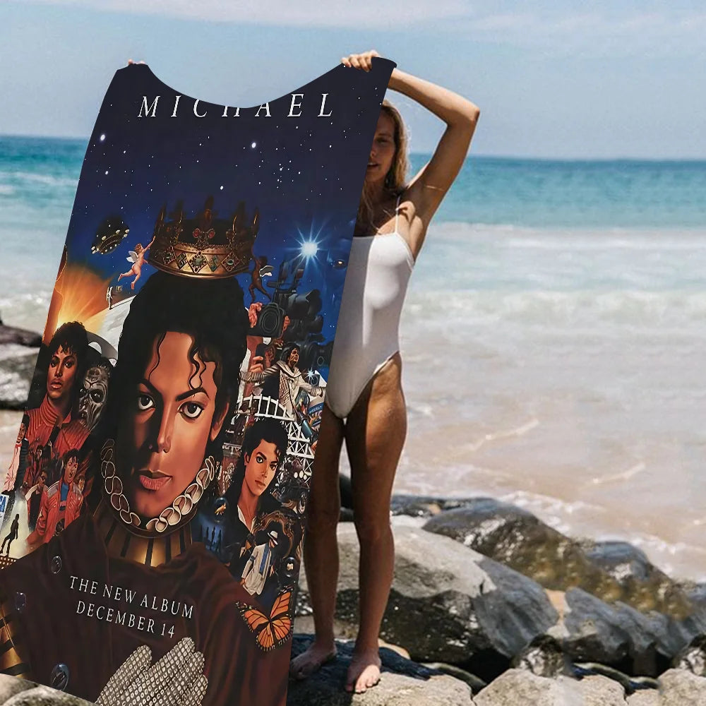 Michael Jackson Beach Towel Cartoon Cute Summer Kids Large Bath Pool Beach Towel Microfiber Absorbent for Swimming Travel