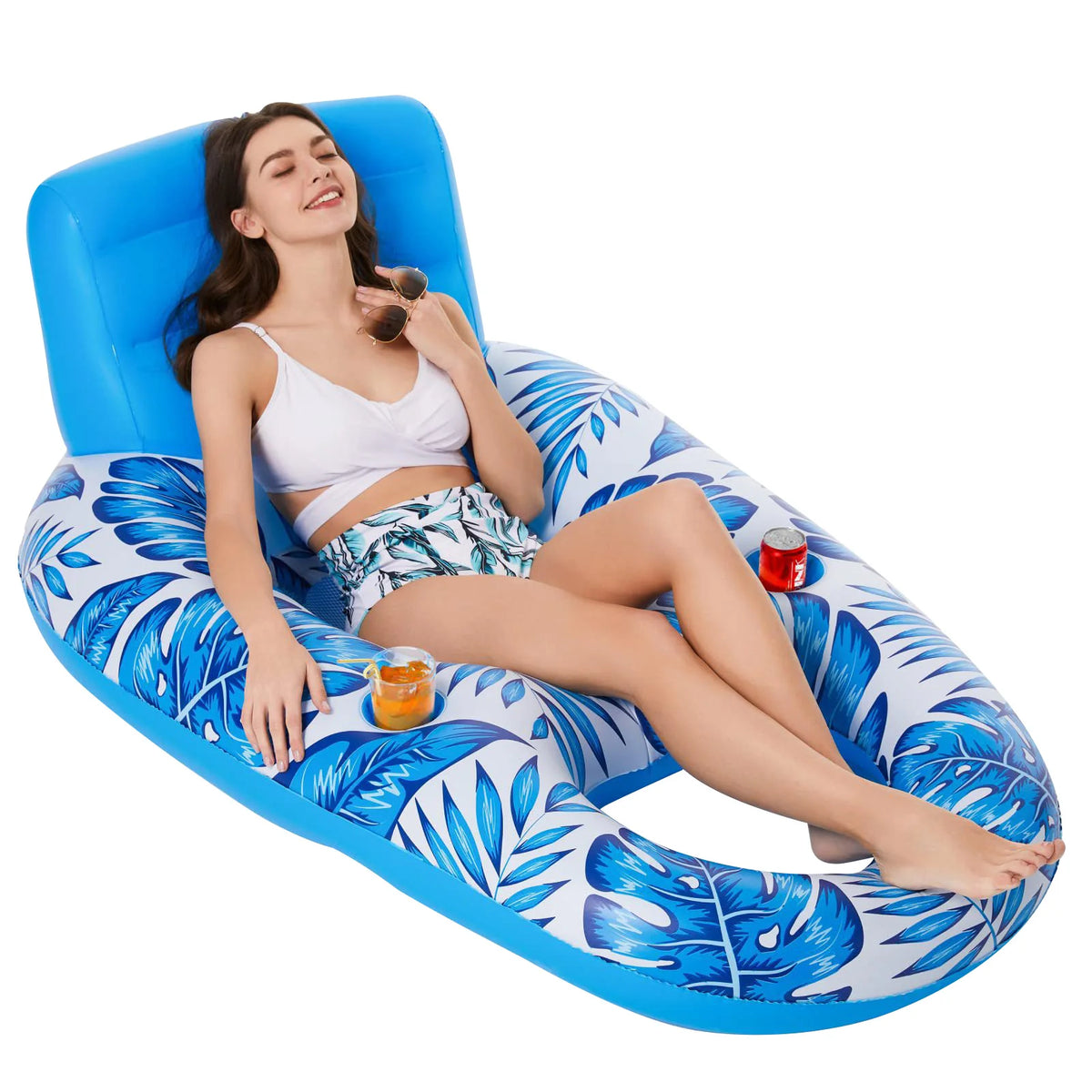 Inflatable Float Hammock floaties for adults Perfect for Poolside Lounging Swimming Pool Loungers Beds Foldable Striped Parties