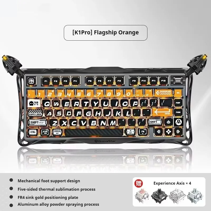 75k1 Pro Gaming Mechanical Keyboard 79-Key Tri-Mode Connection Full-Key Hot-Swappable Aluminum Shell Fps Esports Games Keyboard