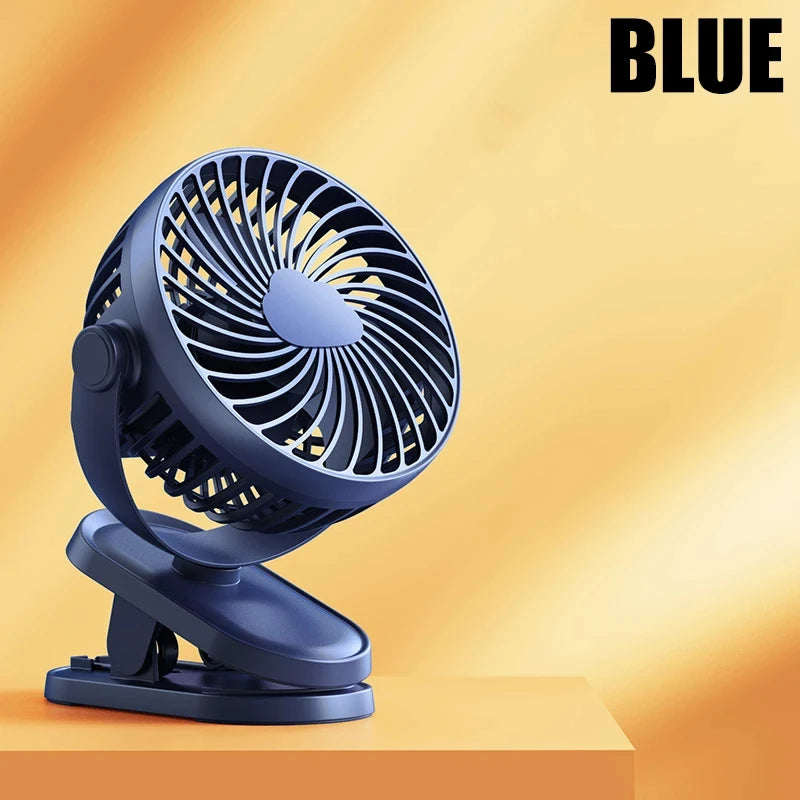 12-48h Table Mini Fan with Sturdy Clamp Rechargeable USB 3 Speeds Sleeping Mute for Bathroom Kitchen Student Dormitory 10000mAh