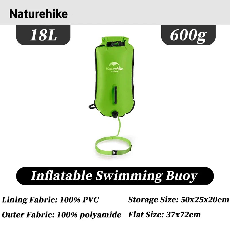 Naturehike Inflatable Open Swimming Buoy Tow Float Dry Bag Double Air Bag Swimming Bag Beach Water Sports Storage Dry Bag