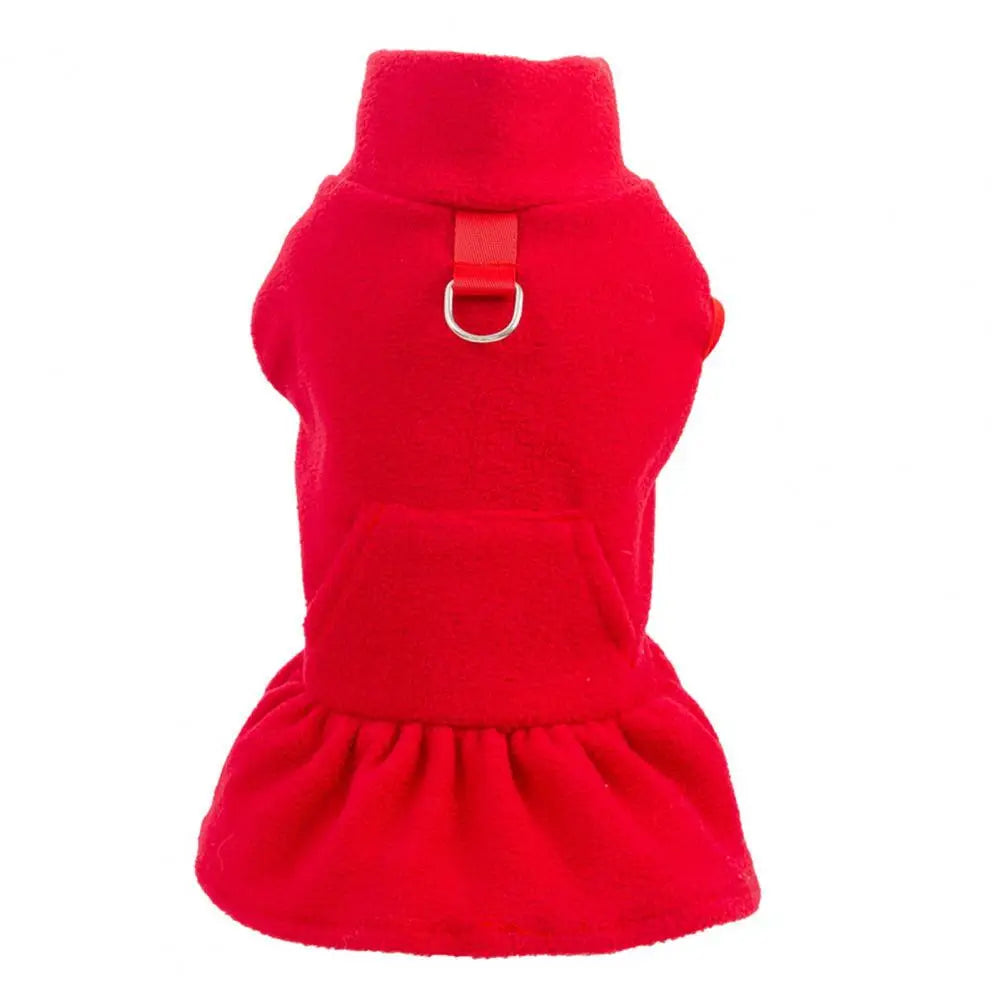 Dog Dress for Small Dogs,Autumn Winter,D-shaped Ring,Fleece Two-legged,Small Medium Dog Puppy Outfit Clothes,Pet Supplies