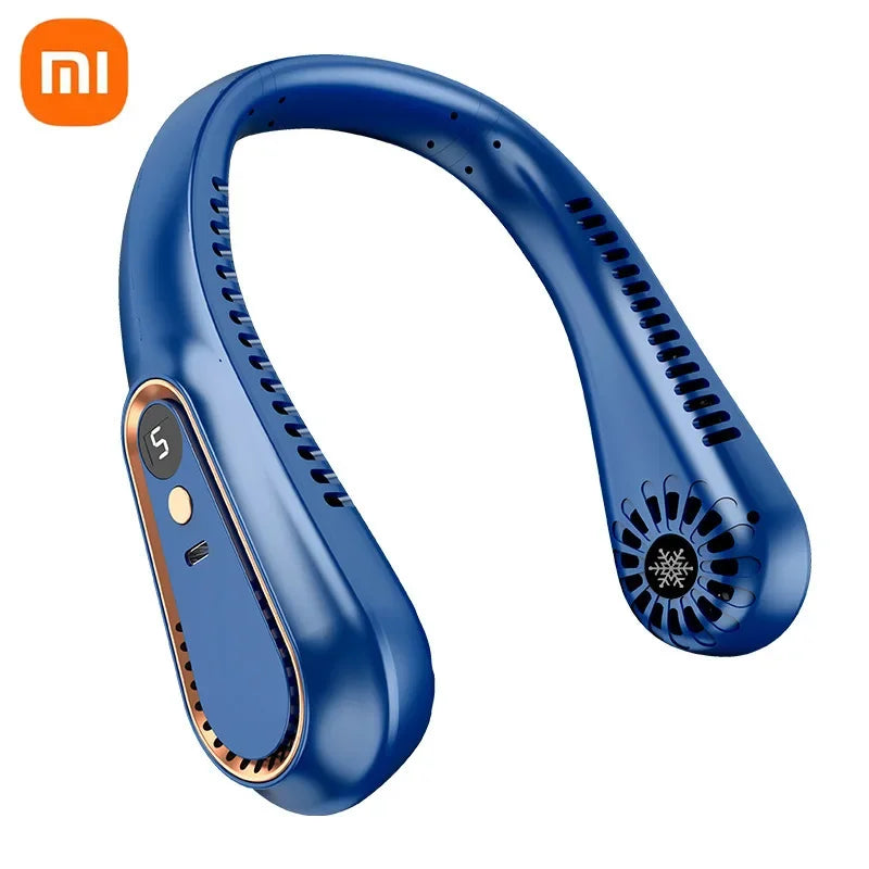 Xiaomi Neck Fan Digital Display Power Ventilator Leafless Neck Band Fan Portable Mini Air Cooler USB Rechargeable Fan