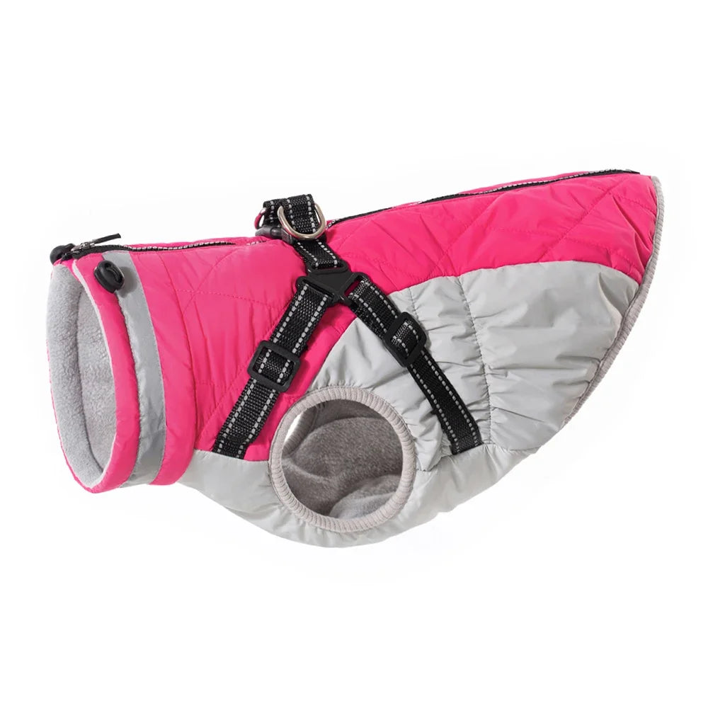 Waterproof Dog Jacket with Harness - Winter Warm Coat for Small & Large Dogs (Labrador, Chihuahua, French Bulldog)