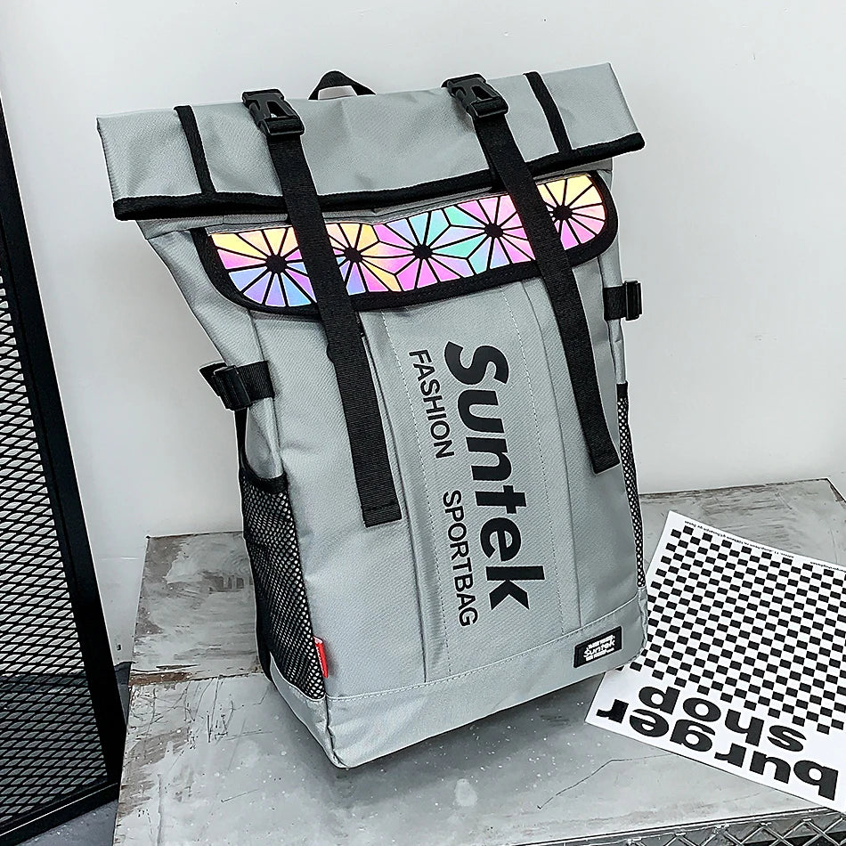 Youth Holographic Reflection Backpacks Fashion Urban Man Backpack Trend Brand Men's Travel Backpack Large Capacity School Bags