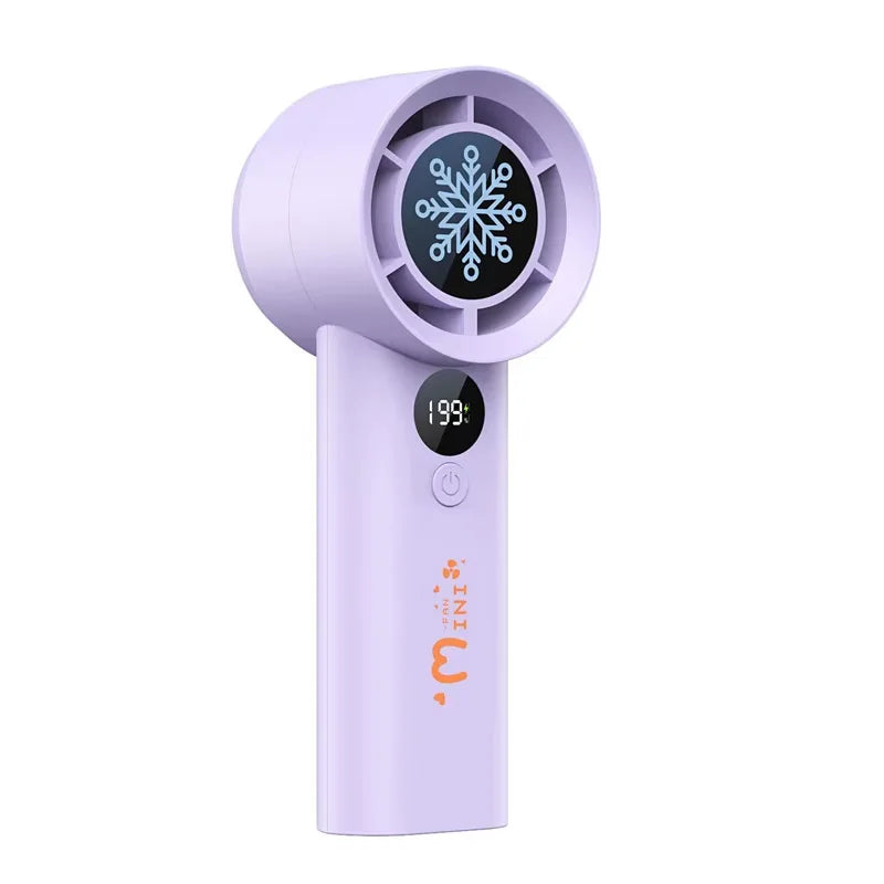 Xiaomi New Handheld Fan 100 Wind Speeds Adjustable USB Charging Mini Digital Display Large Wind Turbine Leafless Electric Fan
