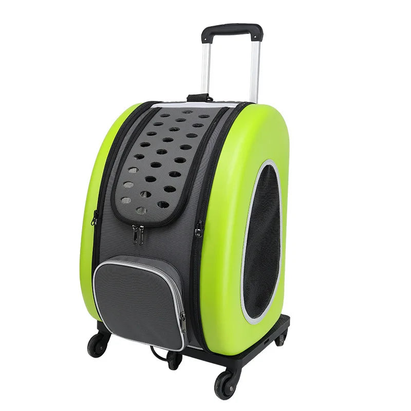 Outdoor Travel Tugboat Draw-Bar Pet Bag - Can be Used as a Pull Bag, Backpack, or Side Bag