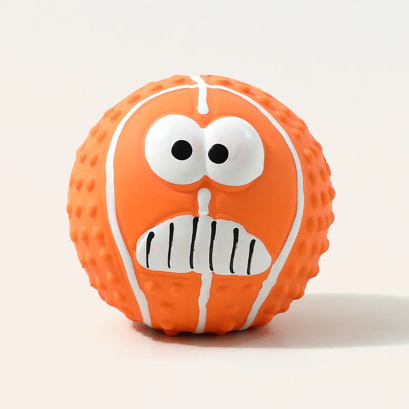 New Smiley Face Ball Latex Sound Toy Molar Teeth Cleaning Pet Latex Ball Dog Toy Pet Supplies