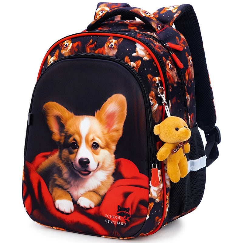 Orthopedic School Bags For Girls Cartoon Cat 3D Folded Backpacks Girl Waterproof Children School Bag Kids Mochila Escolar