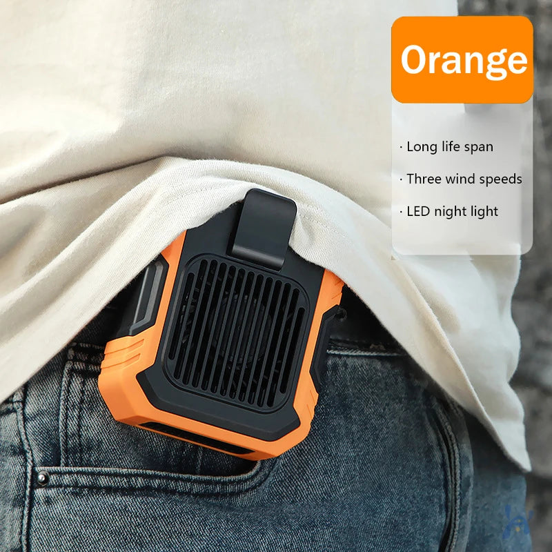 Portable Air Conditioner,Waist Clip Fan with 5-8H,Neck Fan,3 Speeds, USB Rechargeable,for Summer Outdoor Work Jobsite Hiking