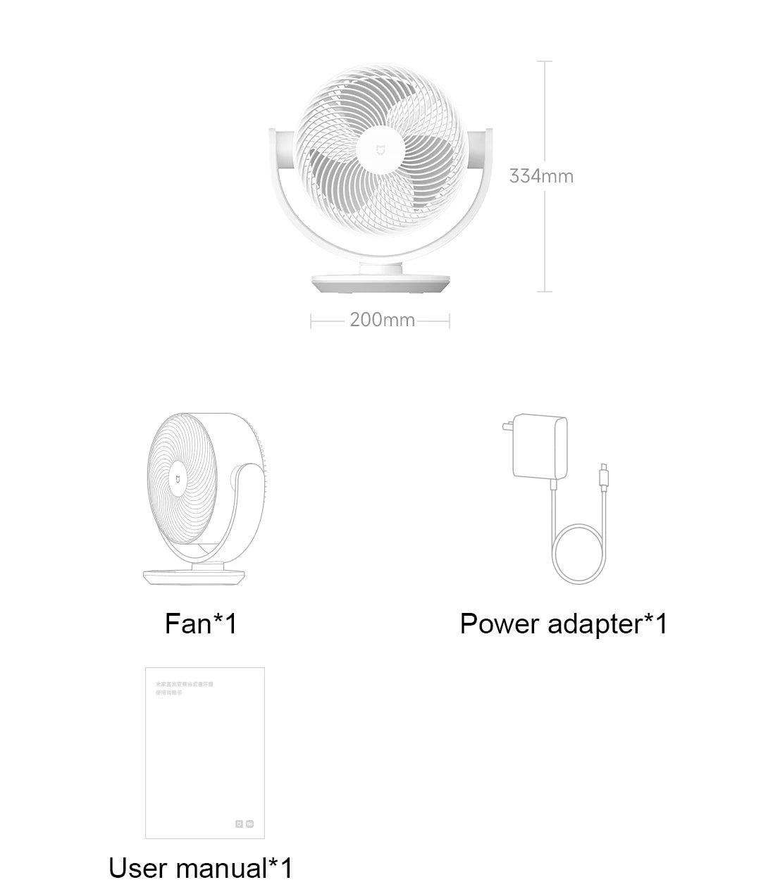XIAOMI MIJIA DC Inverter Desktop Circulating Fan,Home Desktop Fans,Intelligent Three-dimensional Air Supply,Support MI HOME App