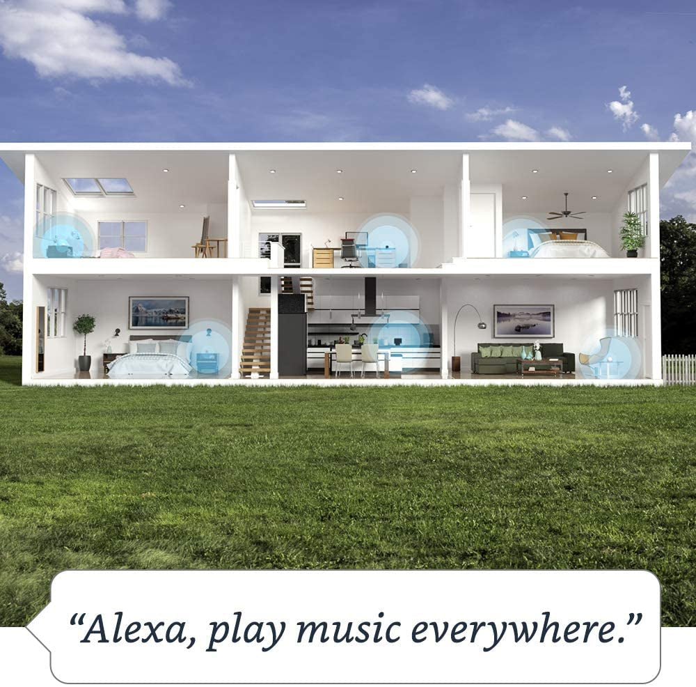 Echo (Newest Model), Alexa Speaker with Premium Sound, Ideal for Large Bedrooms, Living Rooms and Kitchens, Twilight Blue-AM1502