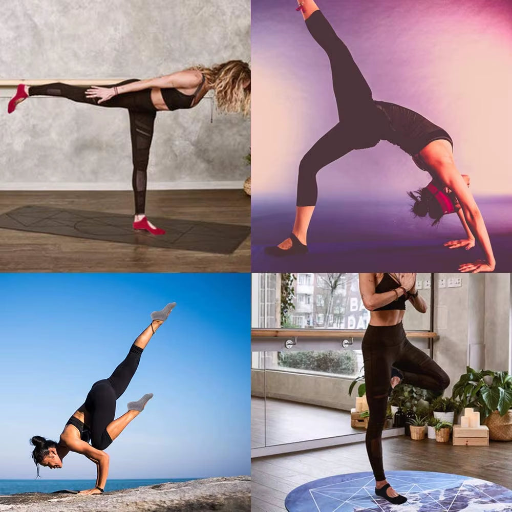 Backless Non-Slip Fitness Pilates Socks Cotton Women Sport Yoga Socks Ballet Dance Slippers Barefoot Sock Workout for Gym