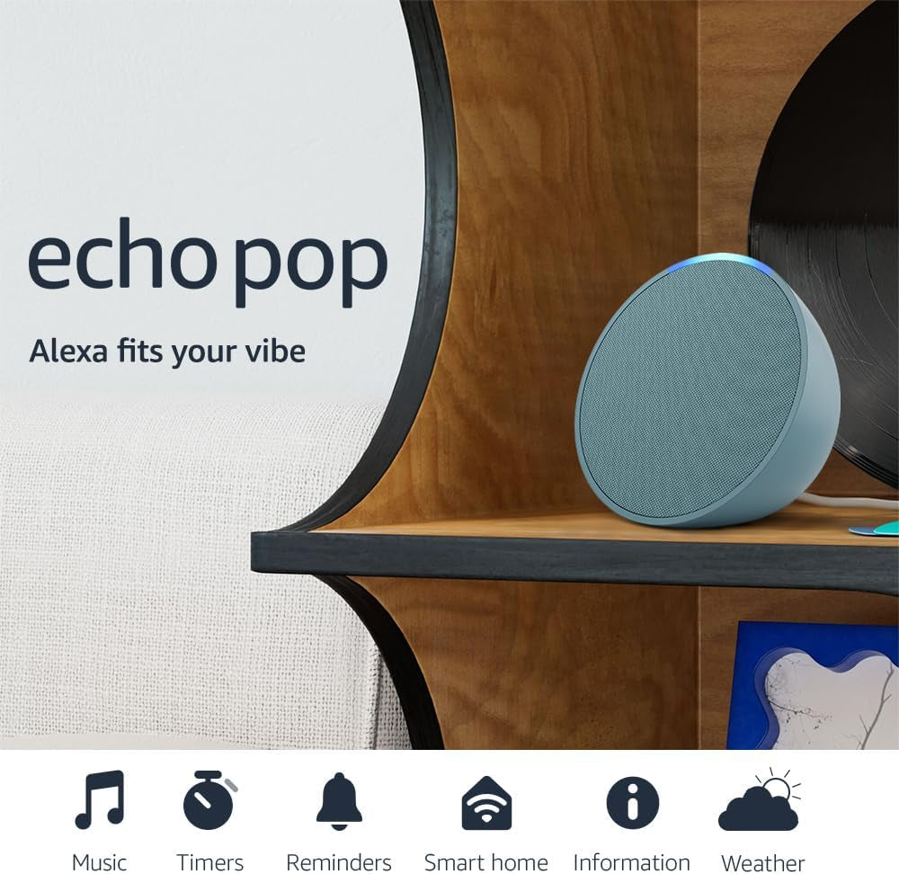 Echo Pop (Newest Model), Our Smallest Alexa Speaker, Fits in Any Room, Lavender Bloom
