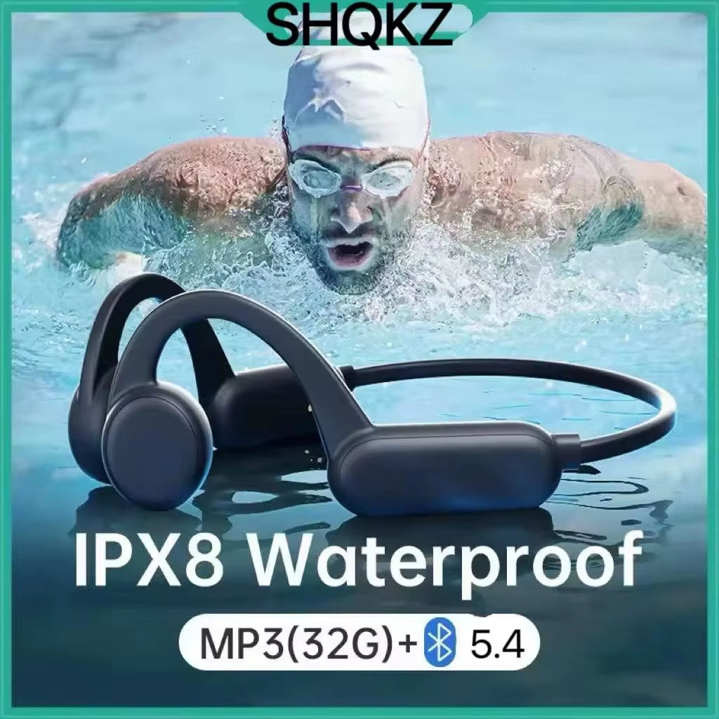 For Shokz Bone Conduction Earphone IPX8 Swimming Bone Conduction Headphone with Microphone 32GB MP3 Player for Sport Smartphone