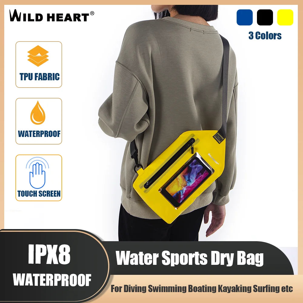 WILD HEART 15L Swimming Waterproof Bag Surf Bag Floating Bag Breathable Shoulder Strap Airtight Zipper Dry Bag