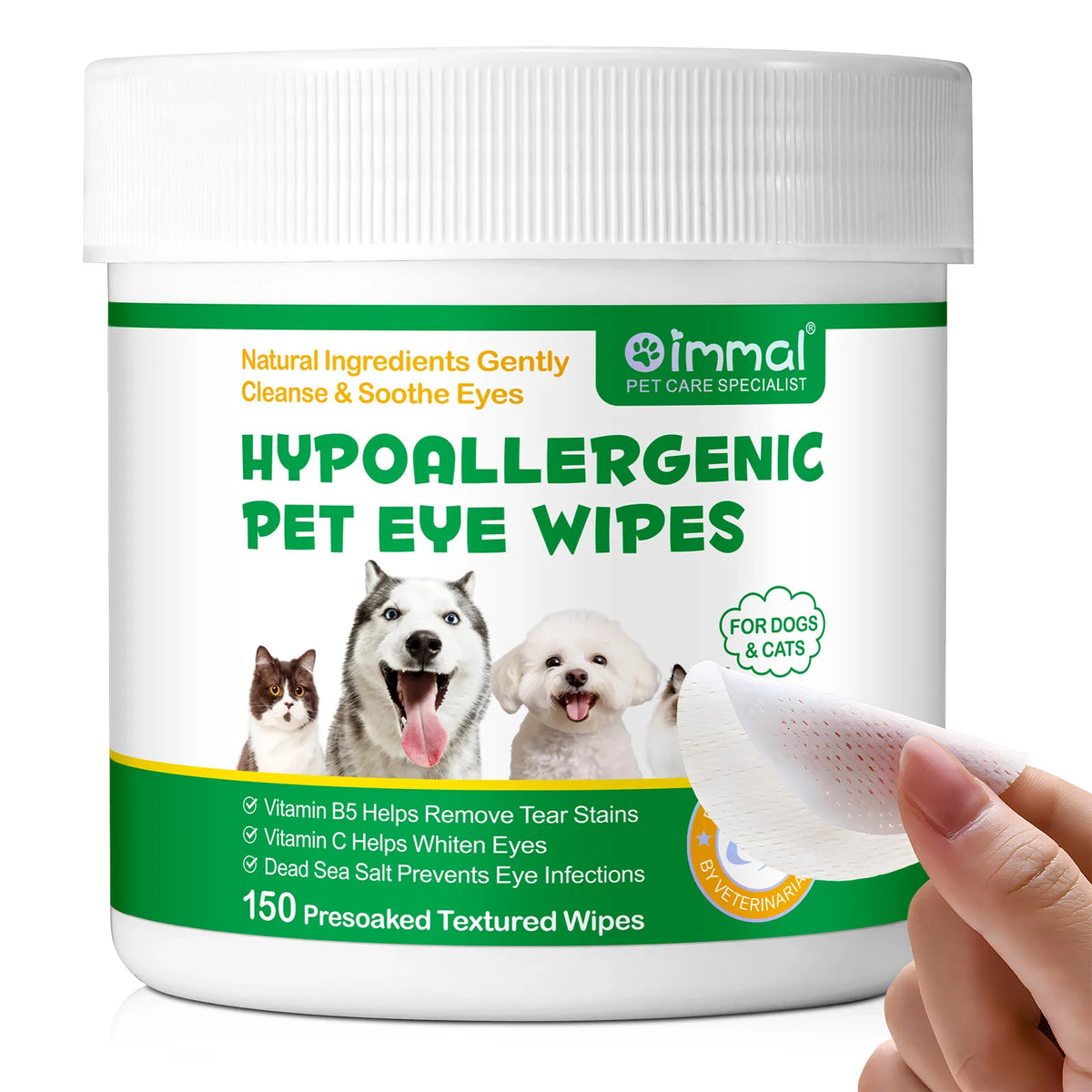 Pet Ear Relief Finger Wipes for Dogs and Cats Gently Removes Wax Dirt & Debris Reduces Inflammation Itching Prevents Infections