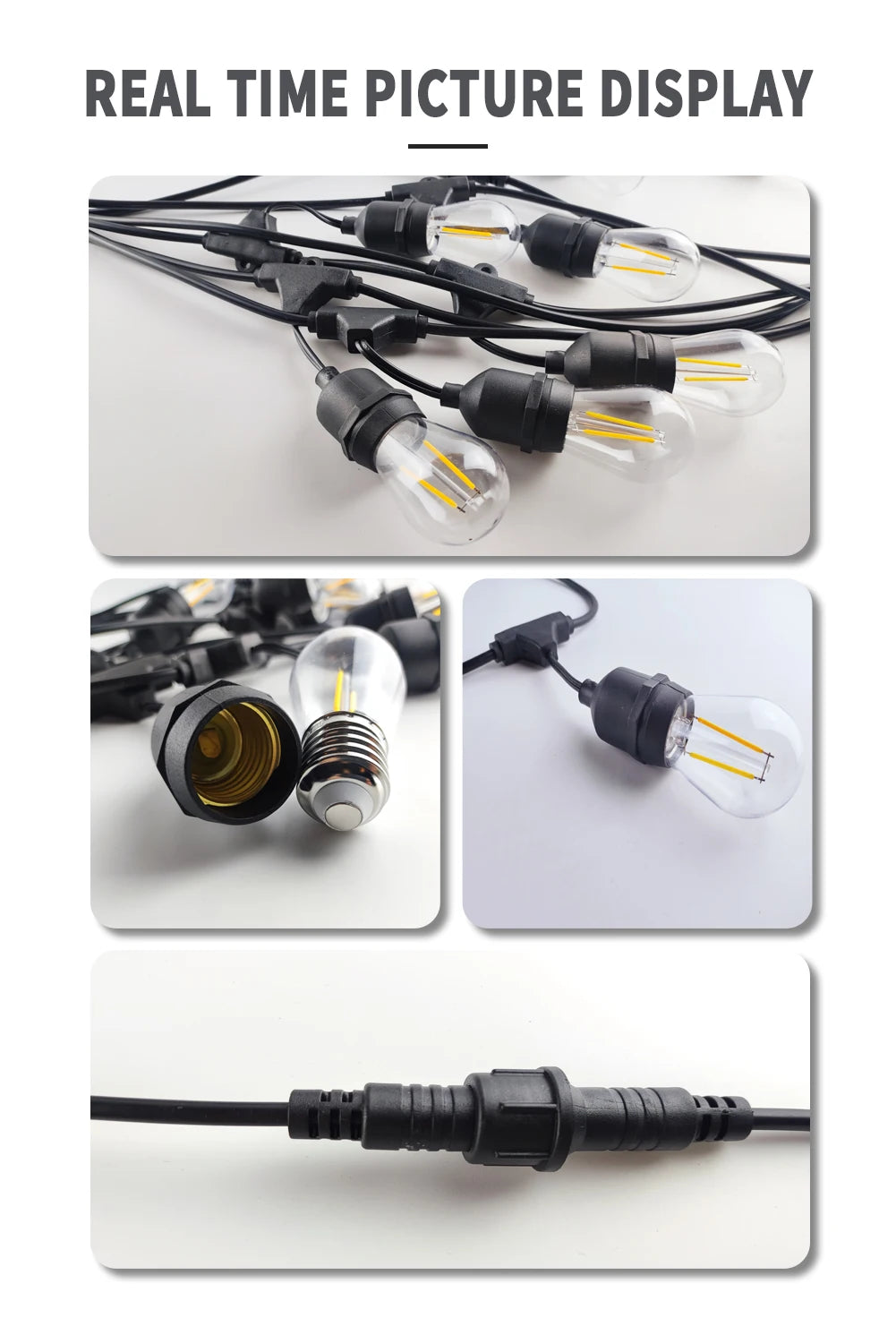 30m Outdoor Festoon LED Fairy Lights Warm White E27 S14 Retro filament Bulb Waterproof Christmas Lights Garland Decoration