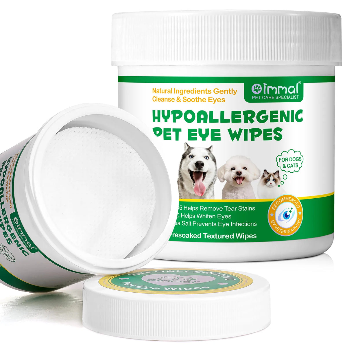 Pet Ear Relief Finger Wipes for Dogs and Cats Gently Removes Wax Dirt & Debris Reduces Inflammation Itching Prevents Infections