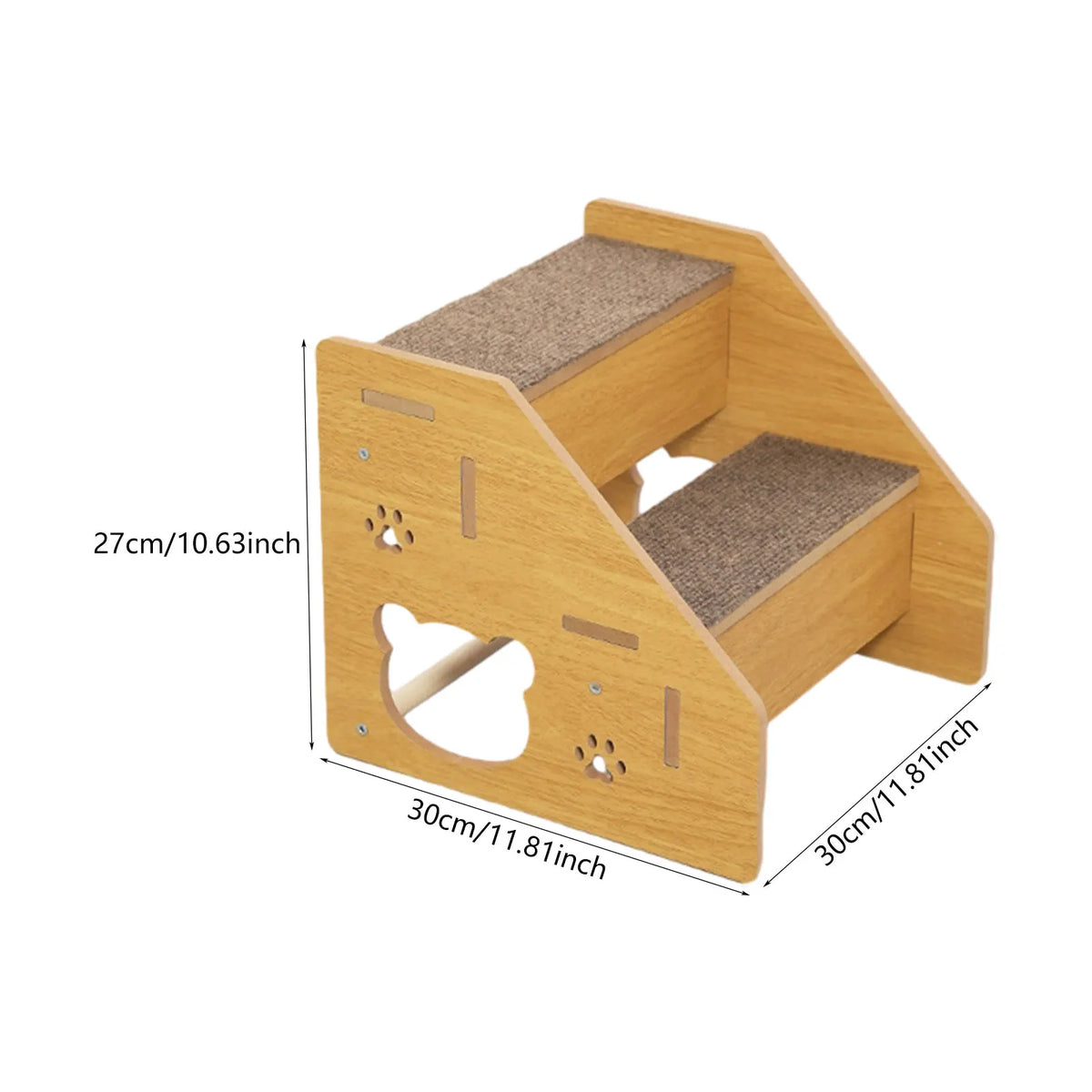 3-Tier Wooden Pet Steps Pet Stairs for High Bed Climbing Non-Slip Surface Wooden Dog Ramp Pet Steps to Access Couches and Beds
