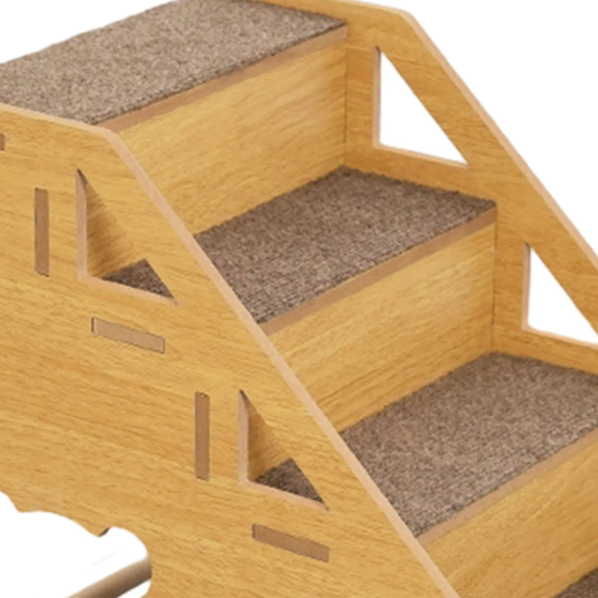 3-Tier Wooden Pet Steps Pet Stairs for High Bed Climbing Non-Slip Surface Wooden Dog Ramp Pet Steps to Access Couches and Beds