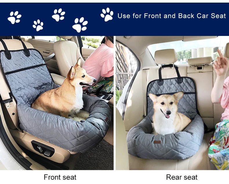 Dog Car Seat Booster Waterproof Durable Car Seat Bed for Small Medium Dogs Front/Back Seat Luxury Pet Travel Car Seat Protector