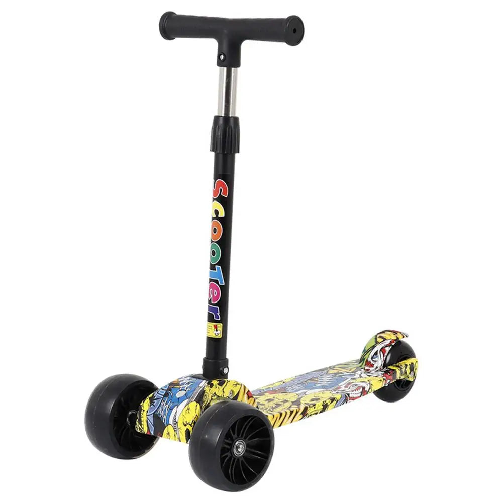 Child Scooter Folding Kick Scooter Adjustable Height Skateboard For Kids With LED Light Kateboard Outdoor Kids Foot Scooter