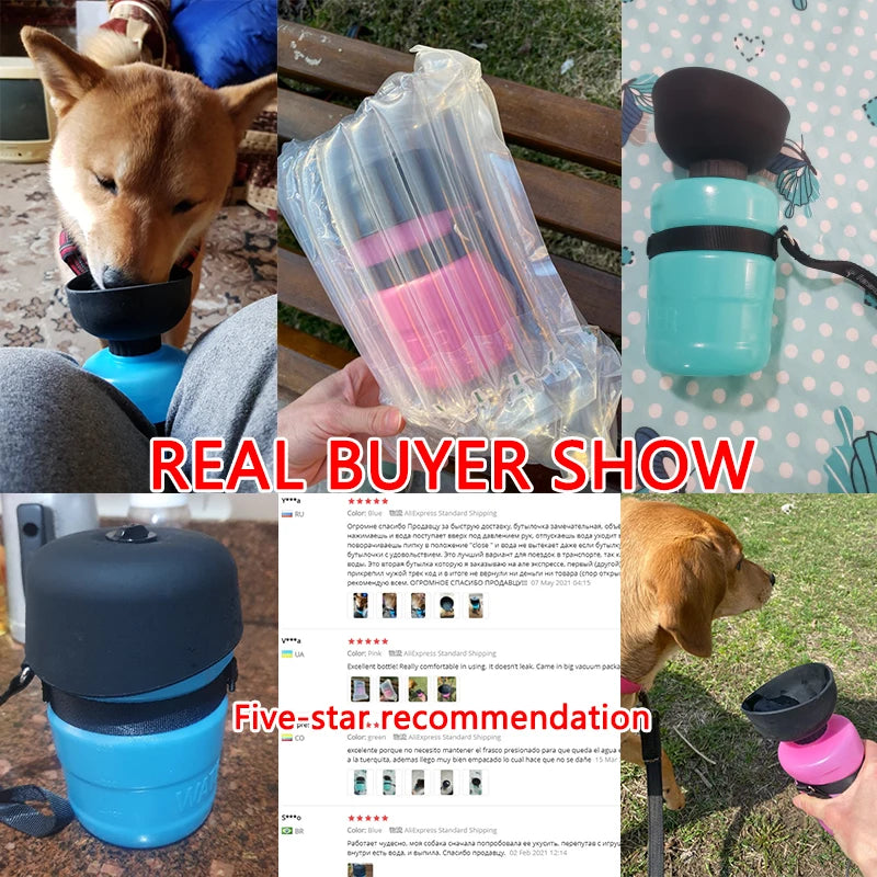 Portable Dog Water Bottle Foldable Pet Feeder Bowl Water Bottle Pets Outdoor Travel Drinking Dog Bowls Drink Bowl Dogs BPA Free