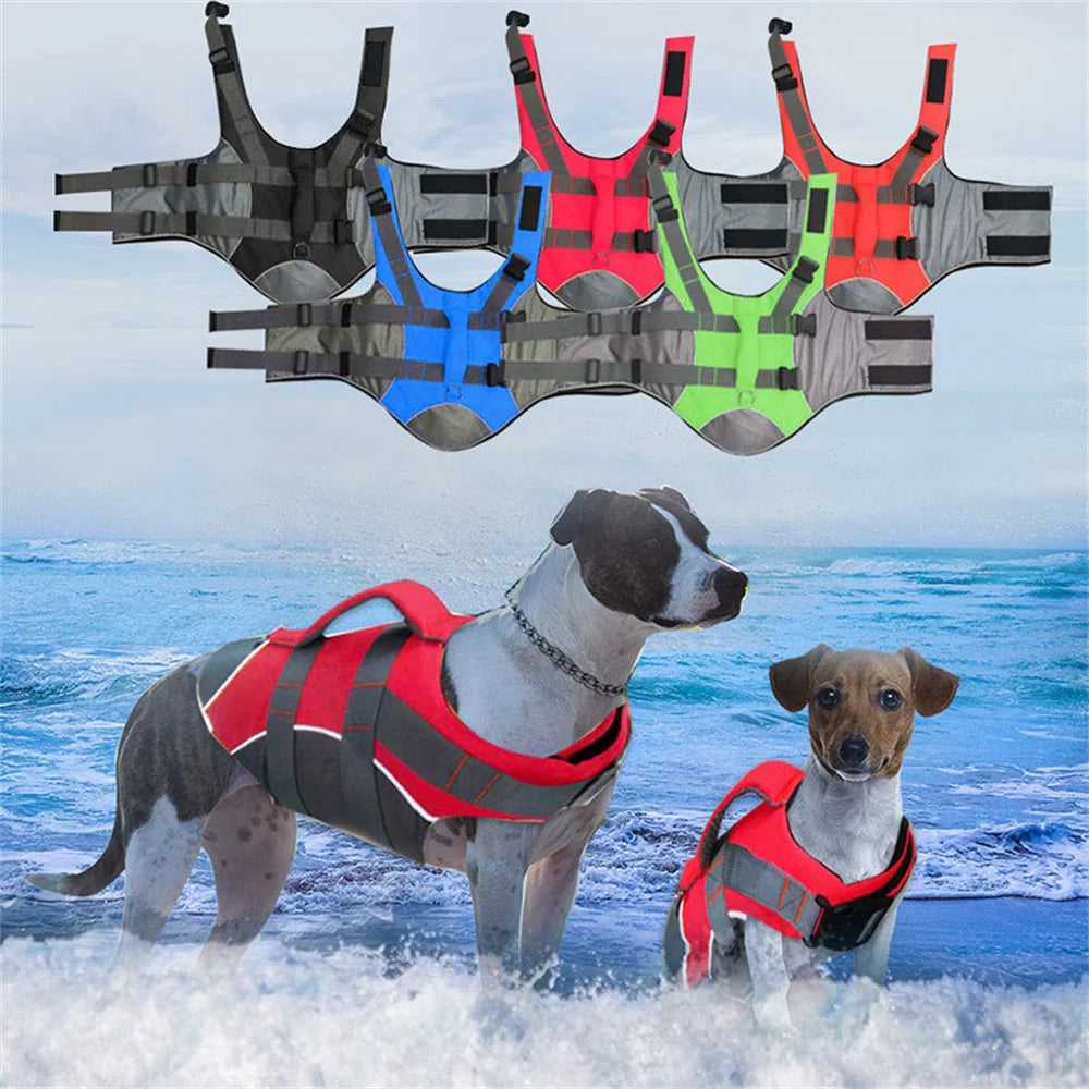 Dogs Life Vest Buoyancy Aid Pets Safety Swimming Coats Adjustable Vest Suit Water Activities Beach Vacations Boating Trips