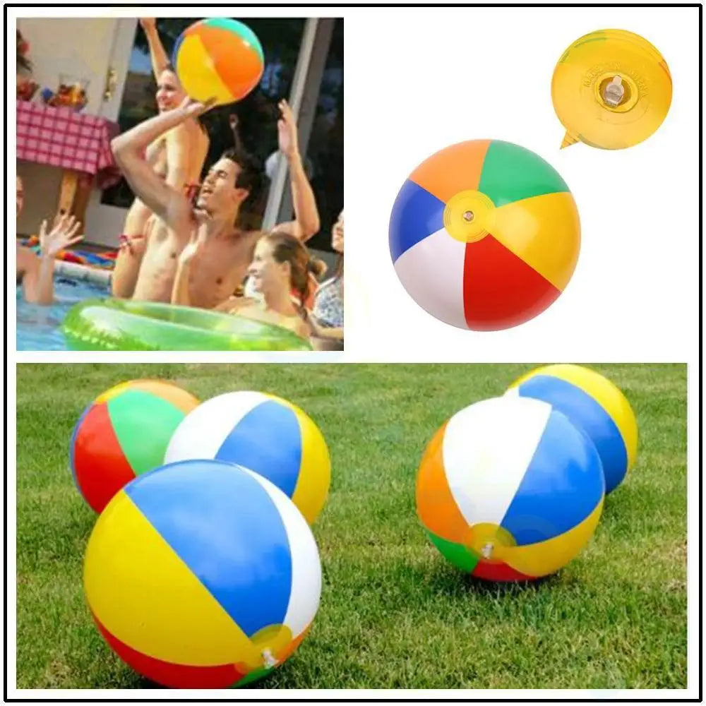 Inflatable Rainbow Color Beach Ball Kids outdoor Water Pool Toy Birthday New Year Christmas Halloween Gift Toy Education ball