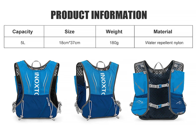 Men's and Women's Outdoor Sports Backpack Marathon Moisturizing Vest, suitable for sharing, cycling, hiking and water sports