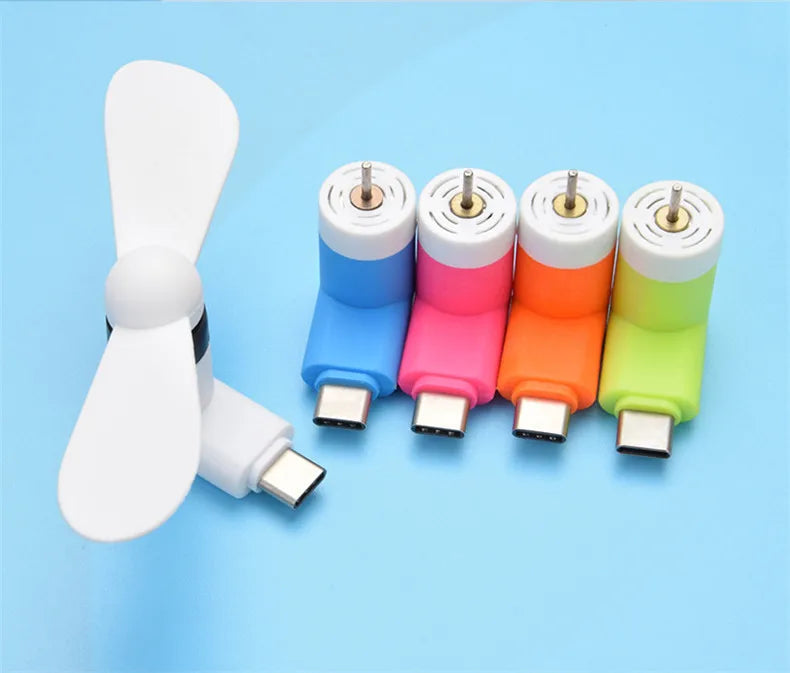 Mini USB Fan DC5V Portable Summer Cooling Fan Multifunctional Fan For iPhone Samsung HuaWei Mobiles Android Type-C Universal