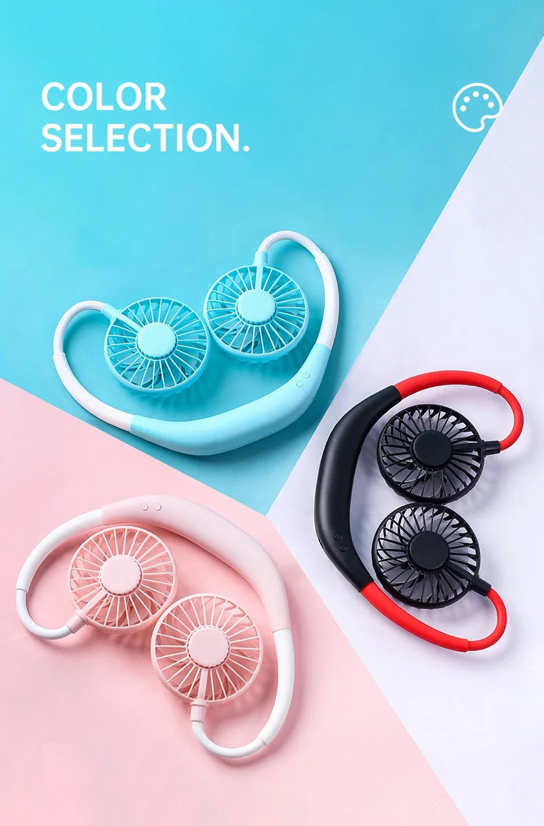 USB Fan With Aromatherapy diffuser Portable Electric Fan Mini Cooling fan Rechargeable Hanging Neck Fan With Light