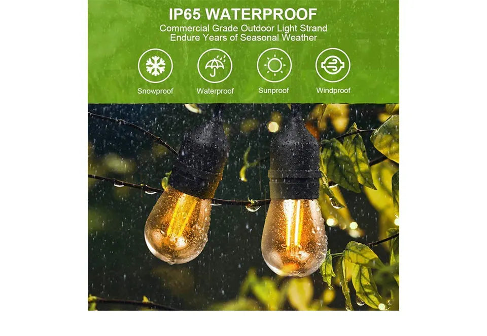 30m Outdoor Festoon LED Fairy Lights Warm White E27 S14 Retro filament Bulb Waterproof Christmas Lights Garland Decoration