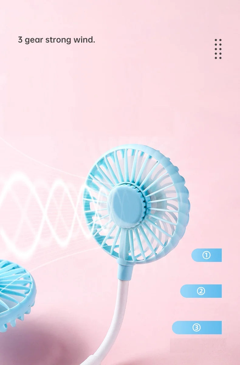 USB Fan With Aromatherapy diffuser Portable Electric Fan Mini Cooling fan Rechargeable Hanging Neck Fan With Light