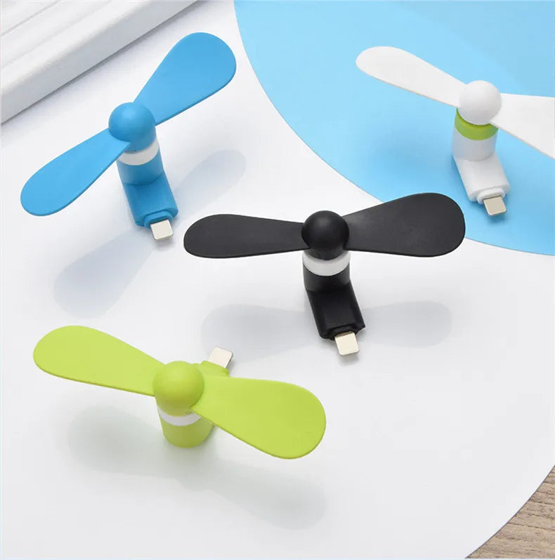 Mini USB Fan DC5V Portable Summer Cooling Fan Multifunctional Fan For iPhone Samsung HuaWei Mobiles Android Type-C Universal
