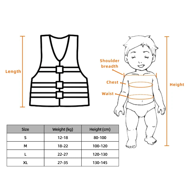 Kids Swimming Life Jacket Vest 30- 50 lbs Approved Aids Paddling Surfing Safe Buckle Straps Saved Life Jackets Toddler Lifeguard