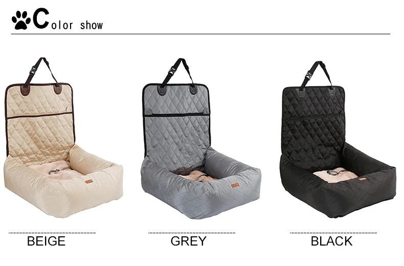 Dog Car Seat Booster Waterproof Durable Car Seat Bed for Small Medium Dogs Front/Back Seat Luxury Pet Travel Car Seat Protector