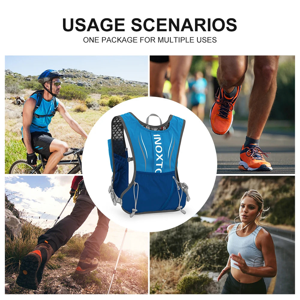 Men's and Women's Outdoor Sports Backpack Marathon Moisturizing Vest, suitable for sharing, cycling, hiking and water sports
