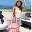 Women Swimming Bag Clear Mesh Bags Handbags Wet Dry Net Pool Beach Pouch Sac De Sport Striped Transparent Shoulder Bag XA387WA