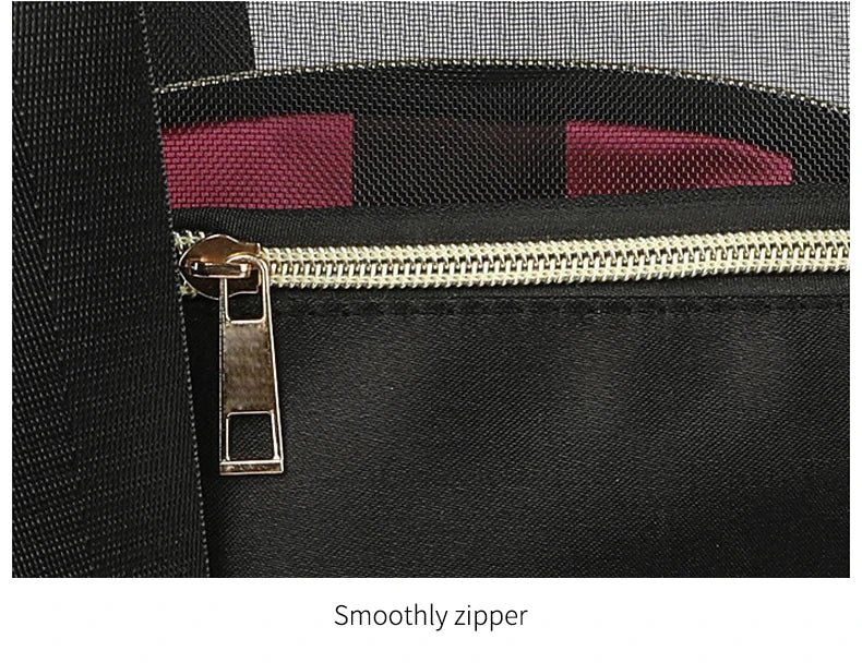 Women Swimming Bag Clear Mesh Bags Handbags Wet Dry Net Pool Beach Pouch Sac De Sport Striped Transparent Shoulder Bag XA387WA