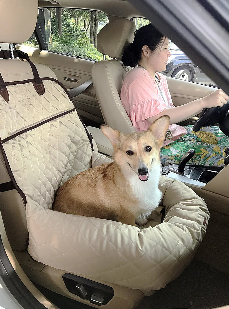 Dog Car Seat Booster Waterproof Durable Car Seat Bed for Small Medium Dogs Front/Back Seat Luxury Pet Travel Car Seat Protector