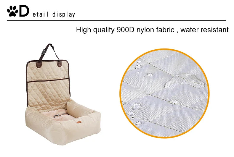 Dog Car Seat Booster Waterproof Durable Car Seat Bed for Small Medium Dogs Front/Back Seat Luxury Pet Travel Car Seat Protector