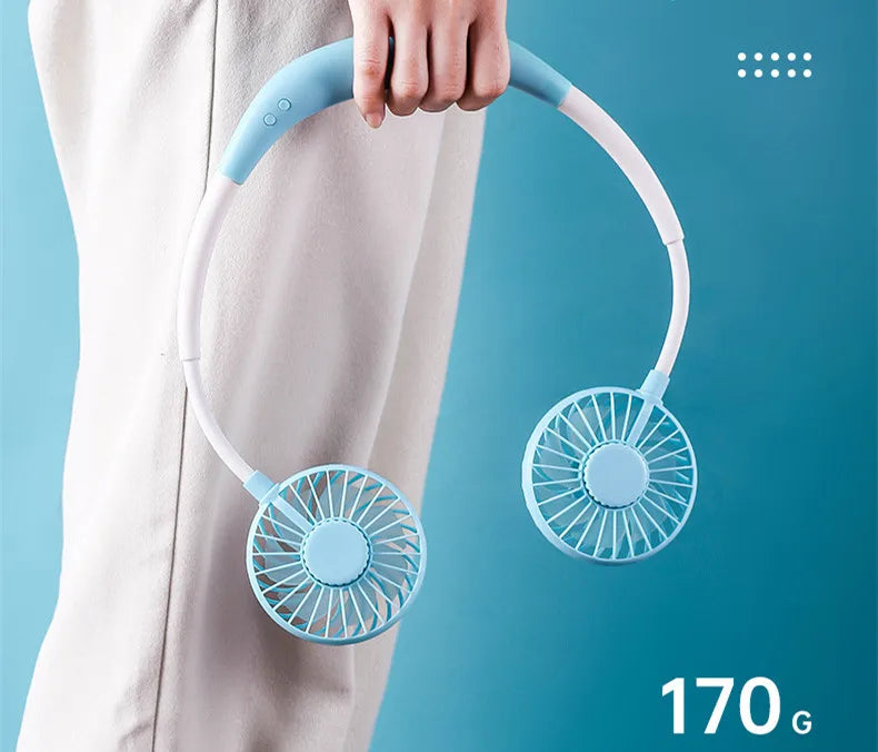 USB Fan With Aromatherapy diffuser Portable Electric Fan Mini Cooling fan Rechargeable Hanging Neck Fan With Light