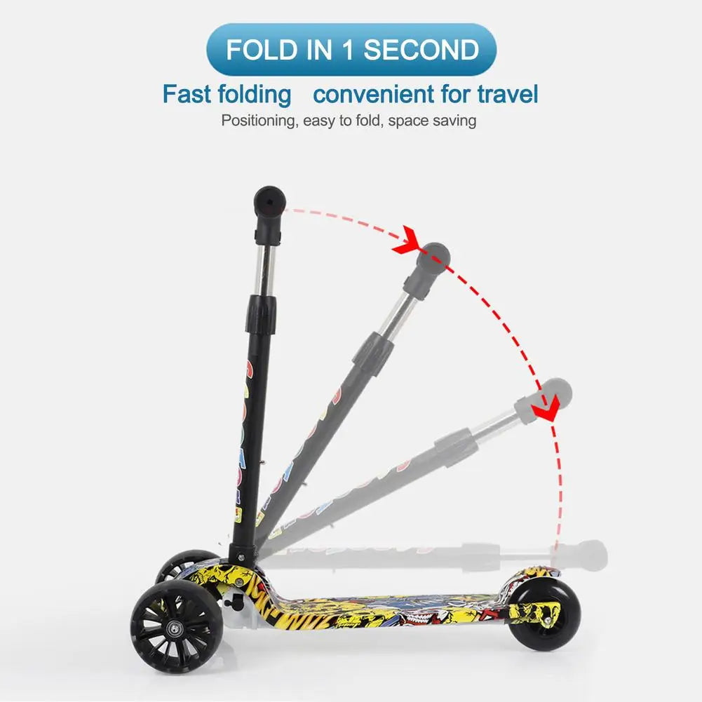 Child Scooter Folding Kick Scooter Adjustable Height Skateboard For Kids With LED Light Kateboard Outdoor Kids Foot Scooter