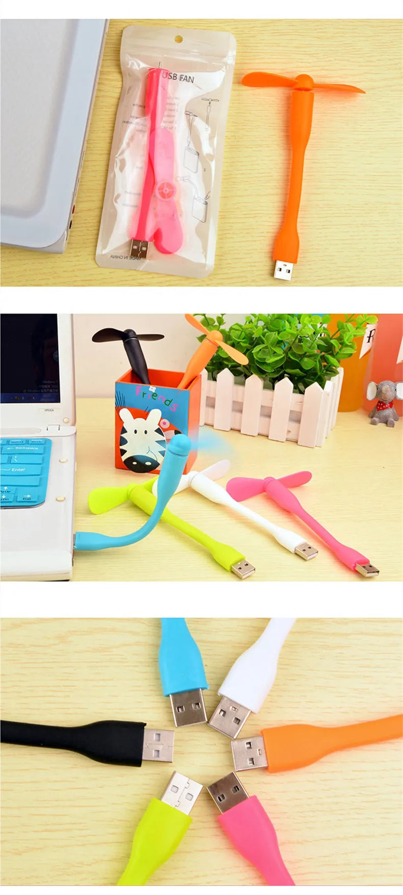 Mini USB Fan DC5V Portable Summer Cooling Fan Multifunctional Fan For iPhone Samsung HuaWei Mobiles Android Type-C Universal