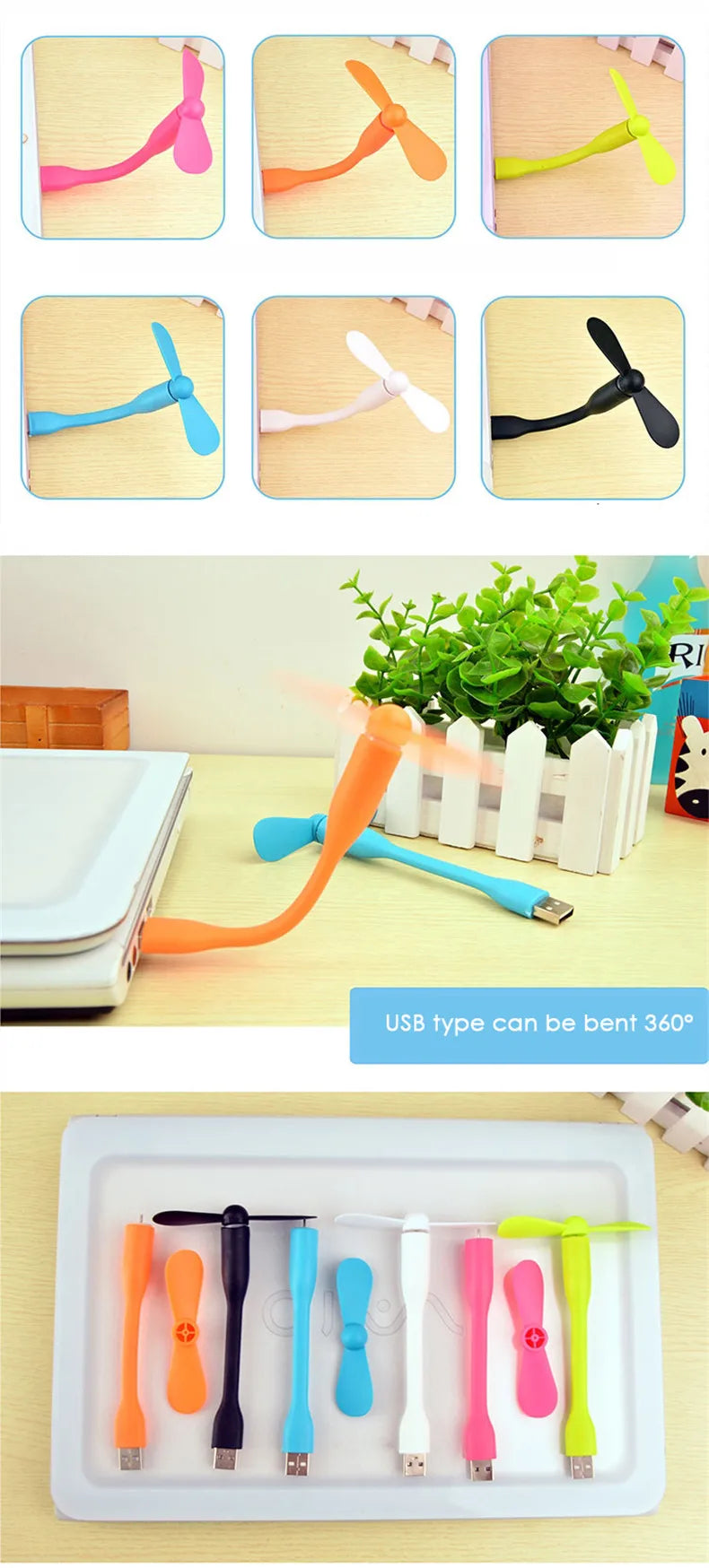 Mini USB Fan DC5V Portable Summer Cooling Fan Multifunctional Fan For iPhone Samsung HuaWei Mobiles Android Type-C Universal